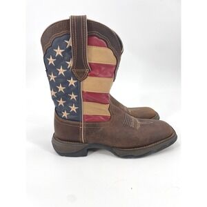 Durango‎ Lady Rebel Boots Womens 7M Brown Leather American Flag Western RD4414